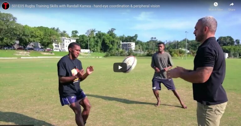 S01E05 Rugby Training Skills with Randall Kamea - hand-eye coordination & peripheral vision